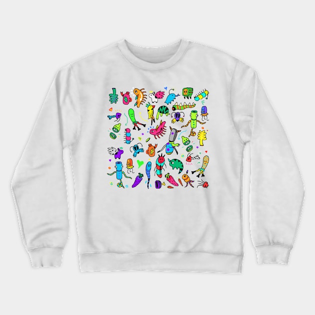 Creature Doodles Crewneck Sweatshirt by Gunes Ozcan